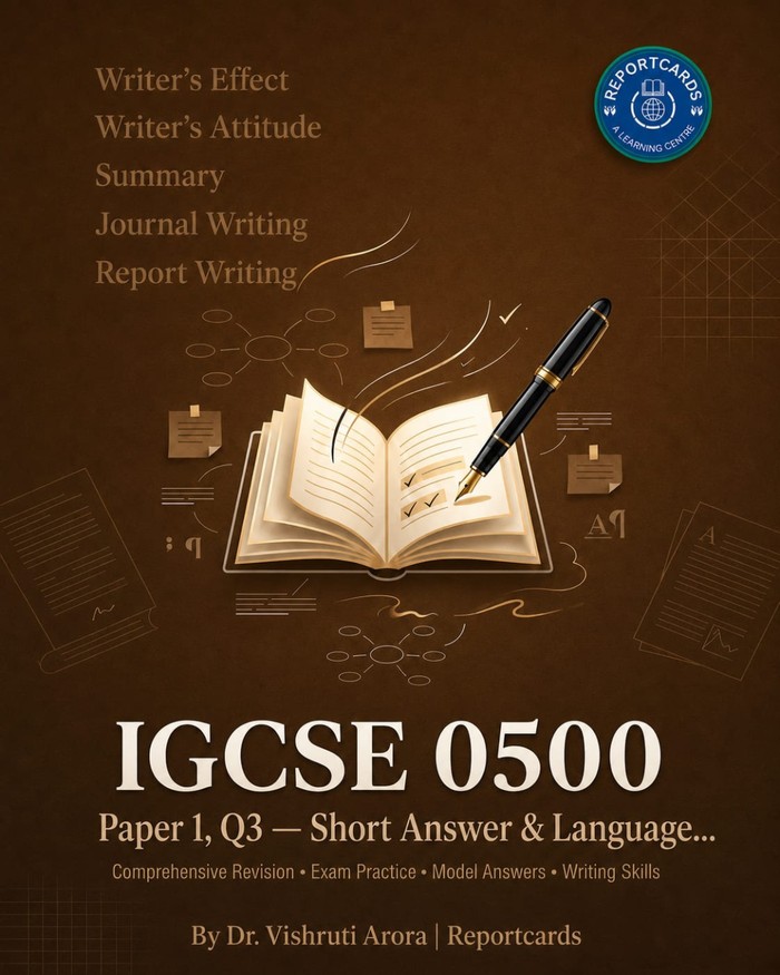 IGCSE 0500 Paper 1, Q3 — Short Answer & Language workbook cover
